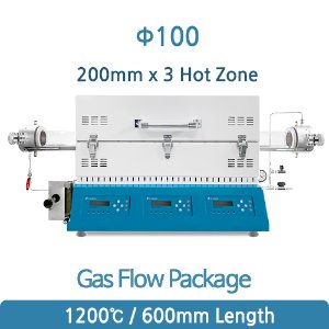 1200℃ 3존 가스플로패키지 Gas Flow Package (200mm x 3 Hot Zone Ø100)
